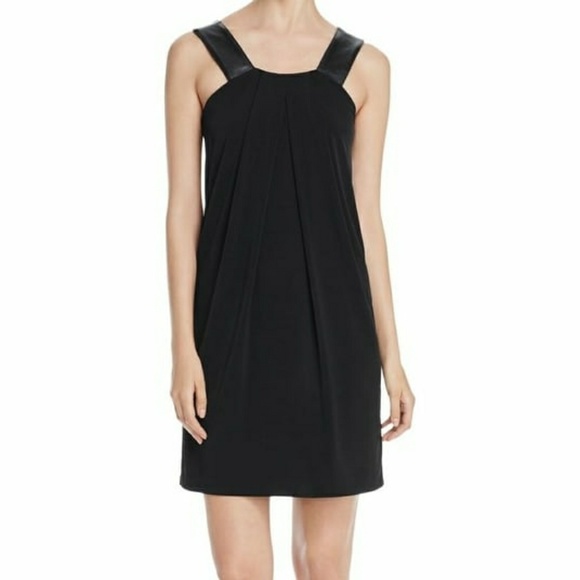 MICHAEL KORS Faux-Leather-Strap Shift Dress - Picture 1 of 7